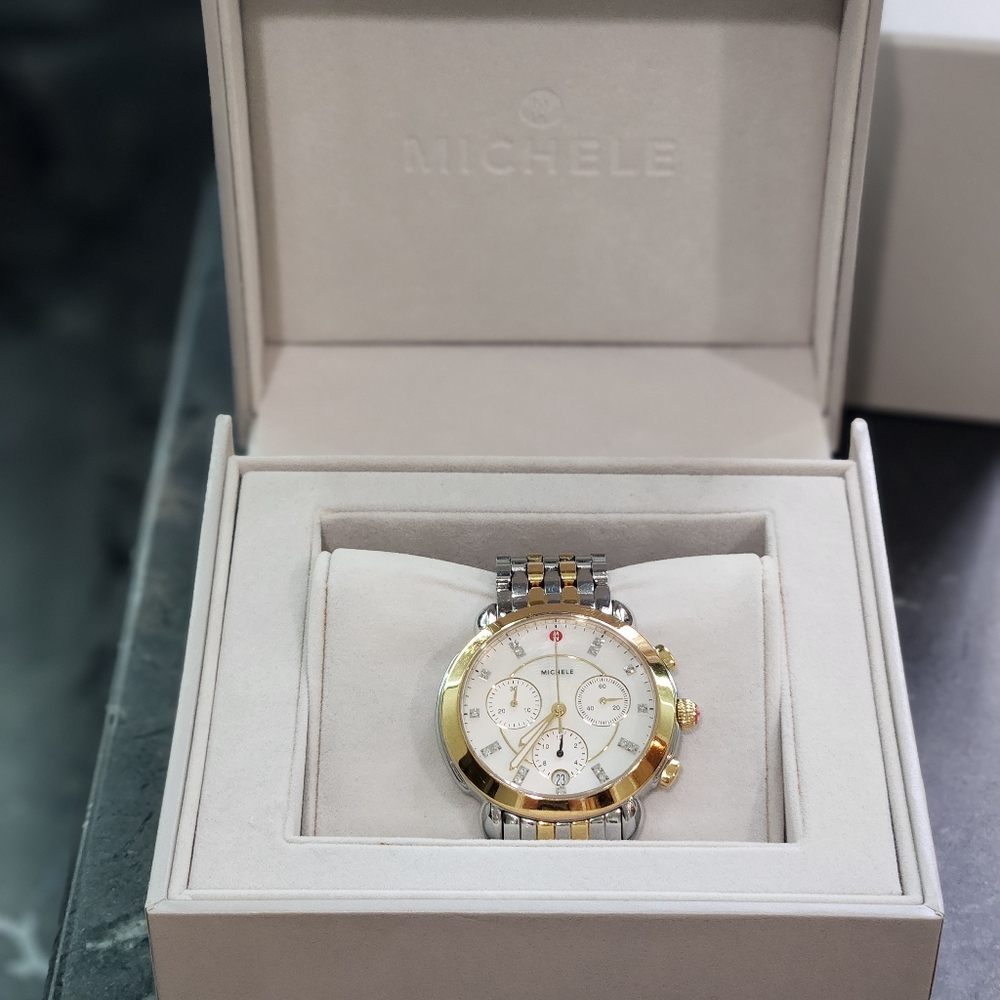 Michele Two-Tone Chronograph Watch